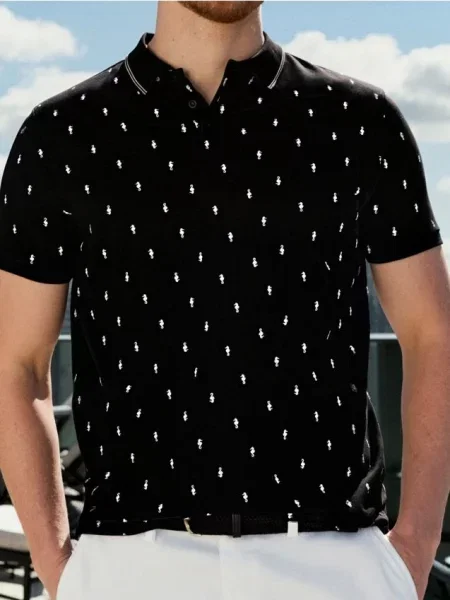 Sinsay Polokošile s celoplošným potiskem černá