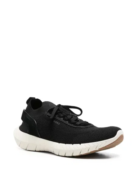 Bőr sneaker Boss fekete