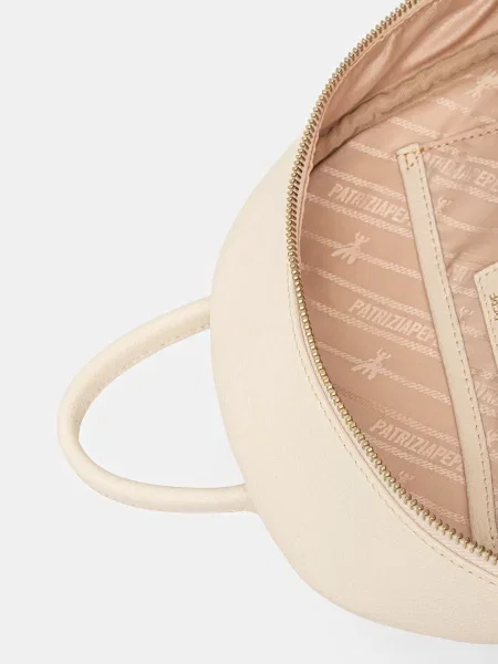 Шкіряний рюкзак Patrizia Pepe малий однотонний бежевий