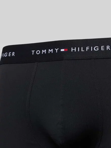 Bokserki z elastycznym pasem z intarsjami z logo Tommy Hilfiger czarne