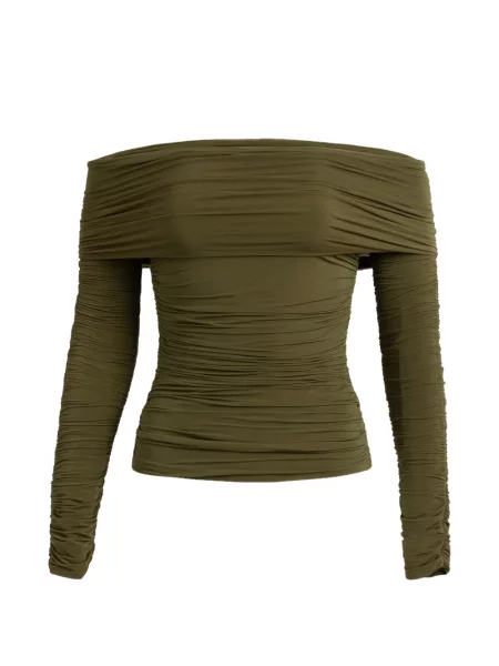Top Silvia Tcherassi cu volane din jerseu verde