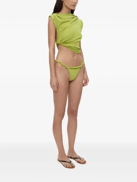 Tricou Christopher Esber asimetric drapate verde