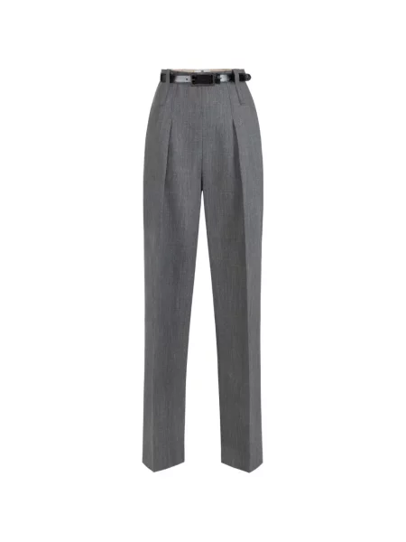 Cu centură pantaloni Elisabetta Franchi gri