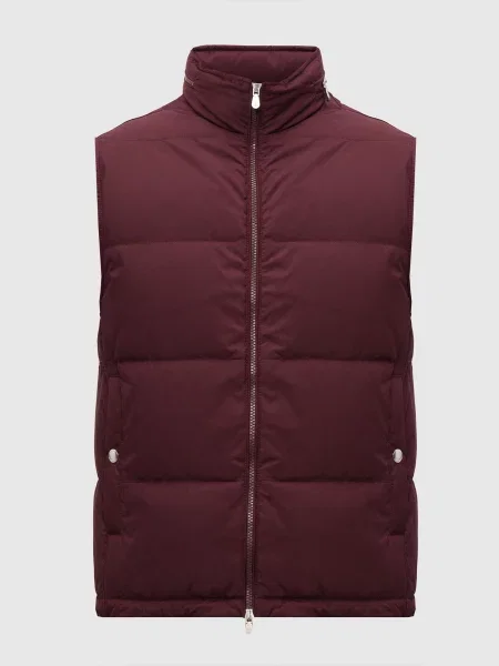 Бордовий пуховий жилет Brunello Cucinelli