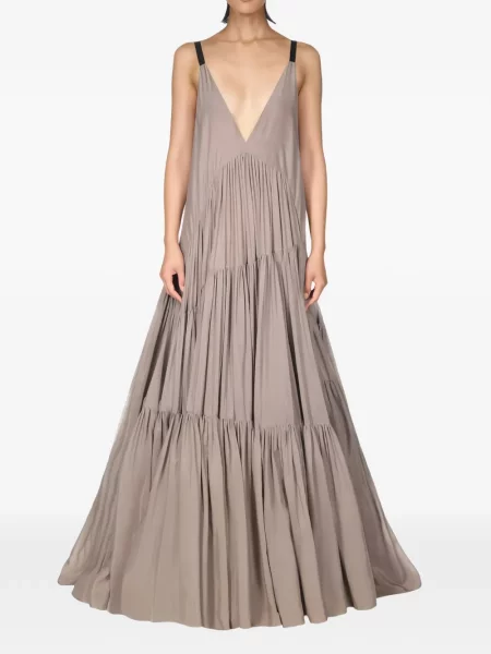 Rochie maxi Temily fără mâneci gri