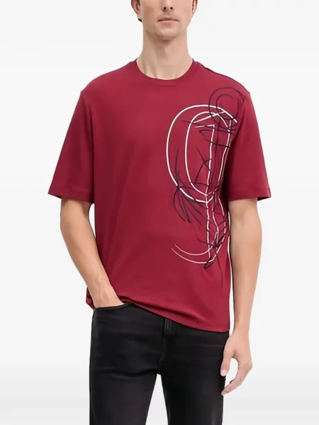 Tricou grafic Armani Exchange cu imagine roșu