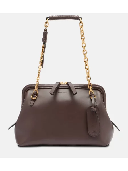 Geanta de piele Etro din piele maro