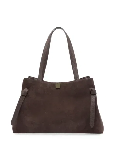Geantă shopper Yuzefi din piele de căprioară maro