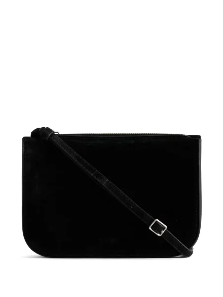 Geanta crossbody Yu Mei din piele de căprioară negru