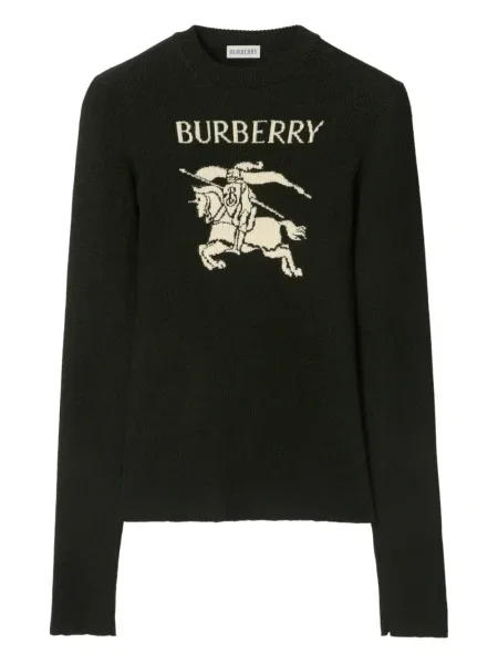 Pulover Burberry cu decolteu rotund negru