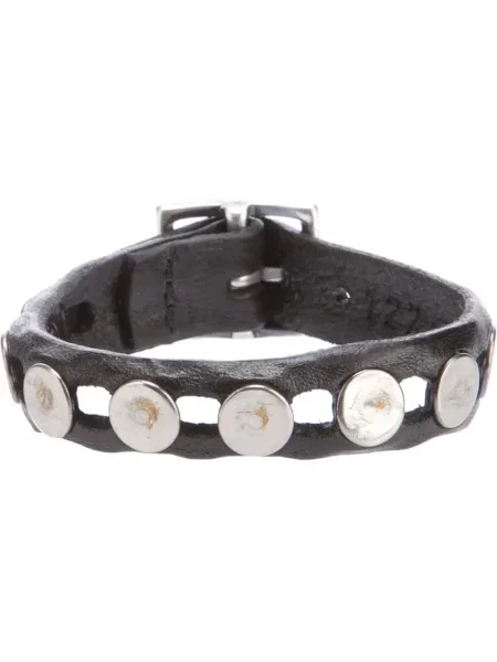 Кожена гривна Orciani с шипове черно