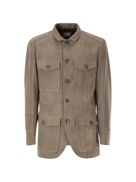 Geanta de piele Brunello Cucinelli gri