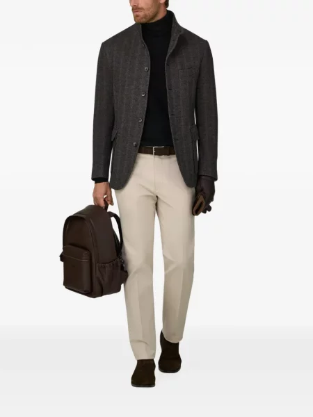 Sacou Boggi Milano de lână cu model herringbone gri