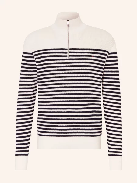 Tommy Hilfiger Sweter Typu Troyer Racking weiss niebieski