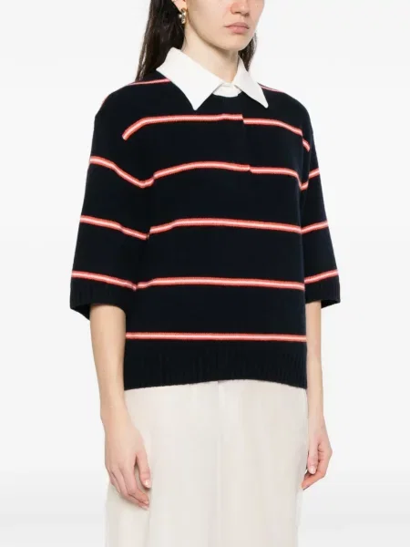 Gulerat top Dorothee Schumacher cu dungi albastru