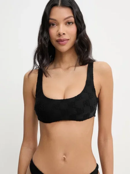 HUGO plavková podprsenka Terry mono_bralette černá