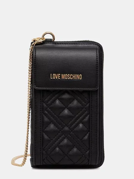 Love Moschino portofel pentru femei cu imitație de piele negru