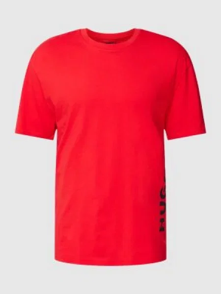 T-shirt o luźnym kroju z nadrukiem z logo Hugo czerwona