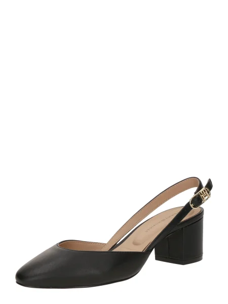 Pantofi pumps Tommy Hilfiger Pump Slingback Smooth Leather negru