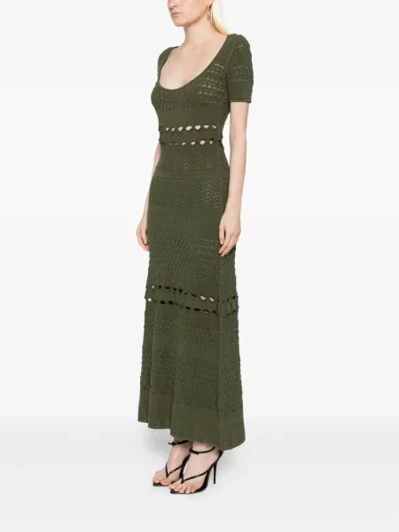 Rochie midi Elie Saab până la genunchi de costum verde