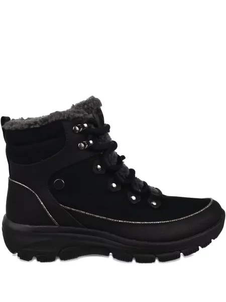 Trekking gležnjače Skechers s vezicama od brušene kože crna