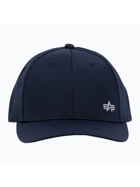 Alpha Industries férfi Metal Label rep kék/króm baseball sapka. Méret: OS ezüstszínű