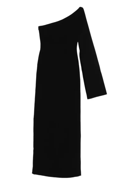 Rochie maxi Solace London cu un umăr gol de costum negru