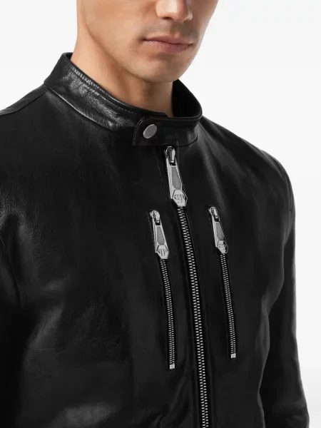 Geanta de piele Philipp Plein negru