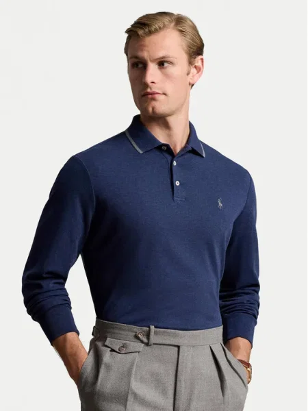 Тениска с дълъг ръкав Polo Ralph Lauren тъмносиньо