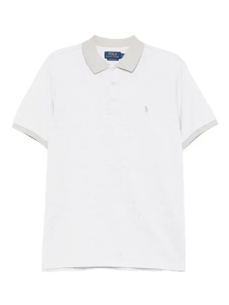 Kostkovaná košile Polo Ralph Lauren s výšivkou s výstřihem do v modrá