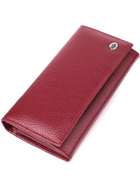 Кожаный кошелек St Leather Accessories бордовый