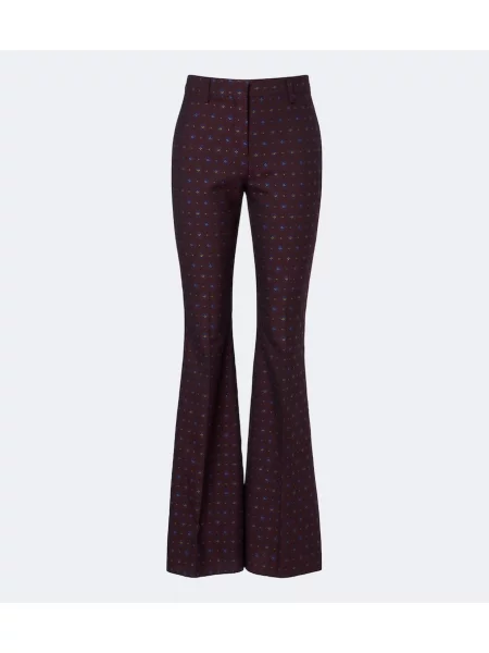 Pantaloni Etro de lână cu model floral evazate