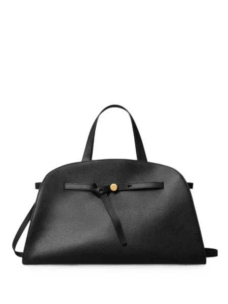 Geantă shopper Tory Burch din piele cu autograf negru