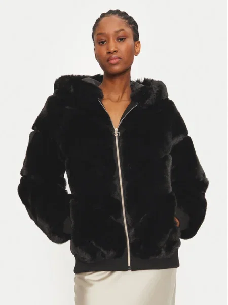 Palton de blană Rinascimento negru