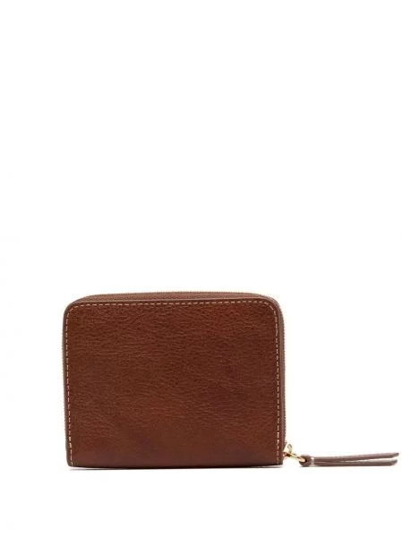 Iš natūralios odos piniginė Mulberry ruda