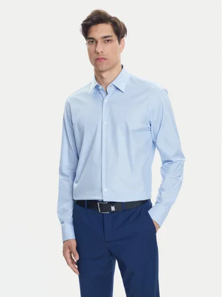 BOSS Cămașă H-Joe celest albastru