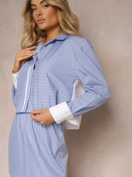 Bluză cu Set cu Fustă cu în Talie Tiamarita albastră