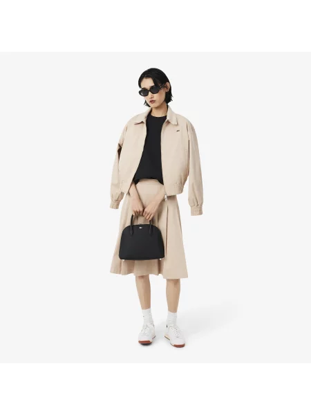Lacoste Bluza Z Polaru Z Okrągłym Dekoltem Relaxed Fit czarna
