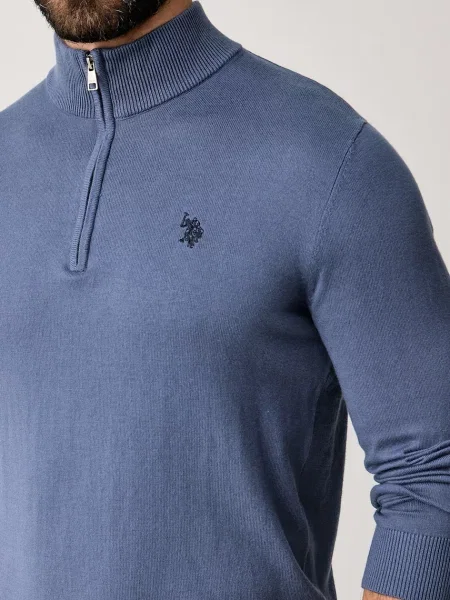 U.S. Polo Assn. светр з бавовною Rich Funnel Zip