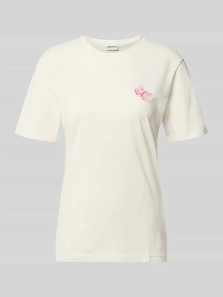 T-shirt o kroju regular fit z mieszanka bawełny model ELI Jake*s Casual biała