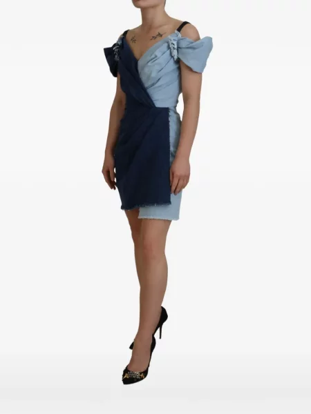Rochie mini Dolce & Gabbana drapată albastru