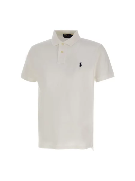 Lniana koszulka polo Polo Ralph Lauren z krótkim rękawem biała