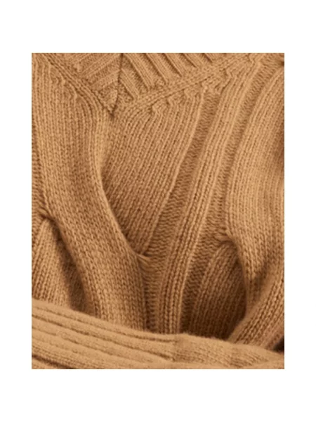 Sweter Alpha Studio wełniany brązowy