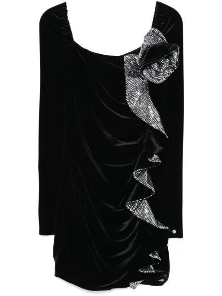 Rochie mini Nissa cu paiete de catifea de costum negru