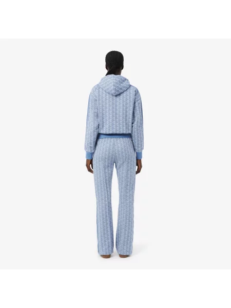 Lacoste Rozszerzane Spodnie Dresowe Z Monogramem niebieskie