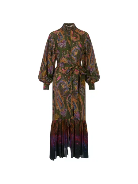 Rochie Etro cu imagine cu model paisley verde