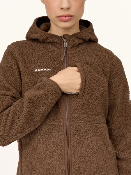 Mammut Bunda Z Plyšové Kožešiny Falera Pro Ml Hooded hnědá