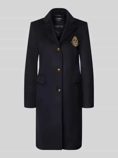 Płaszcz o kroju regular fit z mieszanki wełny i kaszmiru Lauren Ralph Lauren granatowy