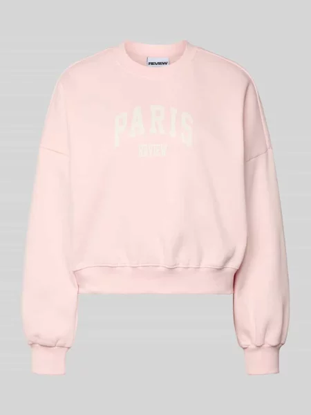 Bluza z nadrukiem z logo i okrągłym dekoltem Review