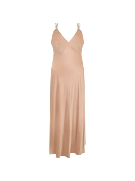 Rochie maxi Alberta Ferretti cu decolteu în V roz
